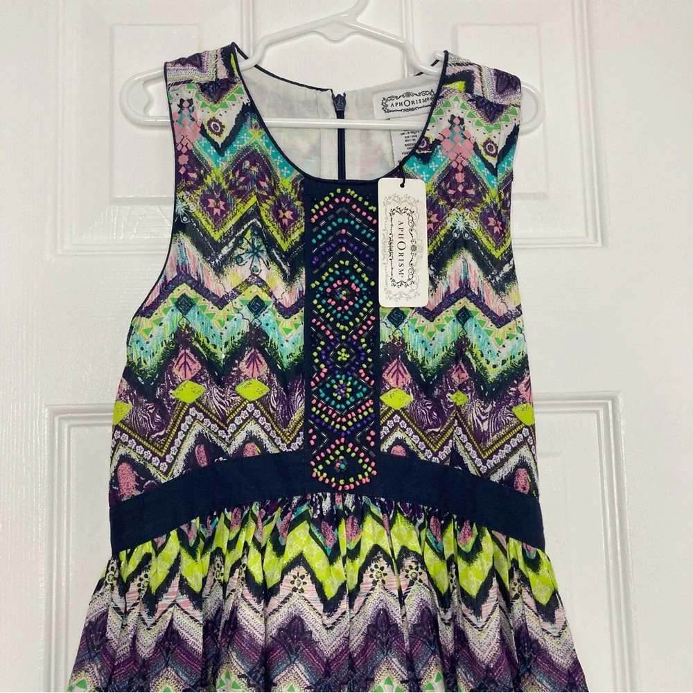 APHORISM Printed Sleeveless Tank Style Dress